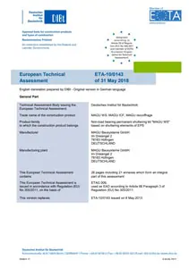 European Technical Assessment (ETA-10/0143) for the MAGU WS system, issued by the German Institute for Building Technology (DIBt)