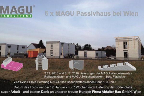 5 neue MAGU Passivhäuser bei Wien