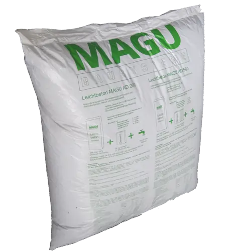 MAGU Leichtbeton Granulat im Sack, ideal für wärmedämmende Betonarbeiten.